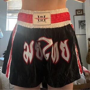 Black and Red wrestling shorts